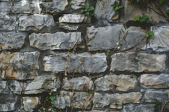 Stone texture with geological layers and visible cracks in rough outdoor conditions. Concept Geological Layers, Stone Texture, Visible Cracks, Rough Outdoor Conditions