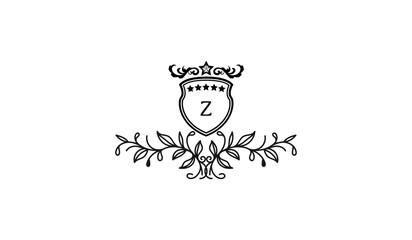 Luxury Crown Leaves Alphabetical Logo