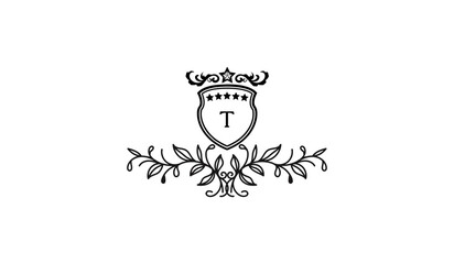 Luxury Crown Leaves Alphabetical Logo
