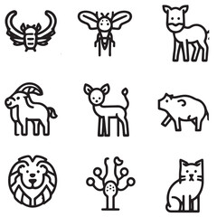 Obraz premium animal anatomy icons