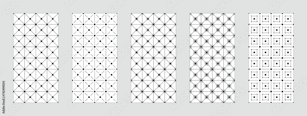 Poster geometric seamless patterns. abstract geometric square graphic design print pattern. seamless geomet
