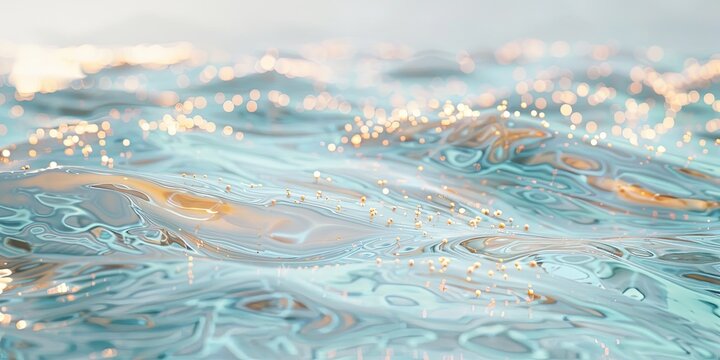 light tiffany blue water flowing in the water with lights in the background