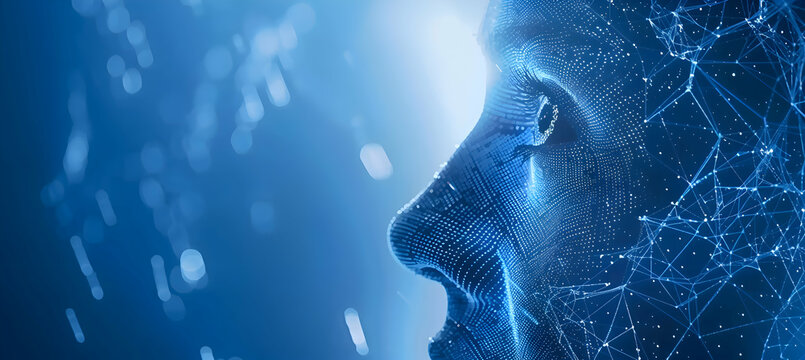 Authentication by facial recognition concept. Face Recognition,. HUD technology, Biome, Security system, ai tech