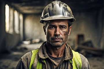 A working man excavator driver at coal mining - obrazy, fototapety, plakaty
