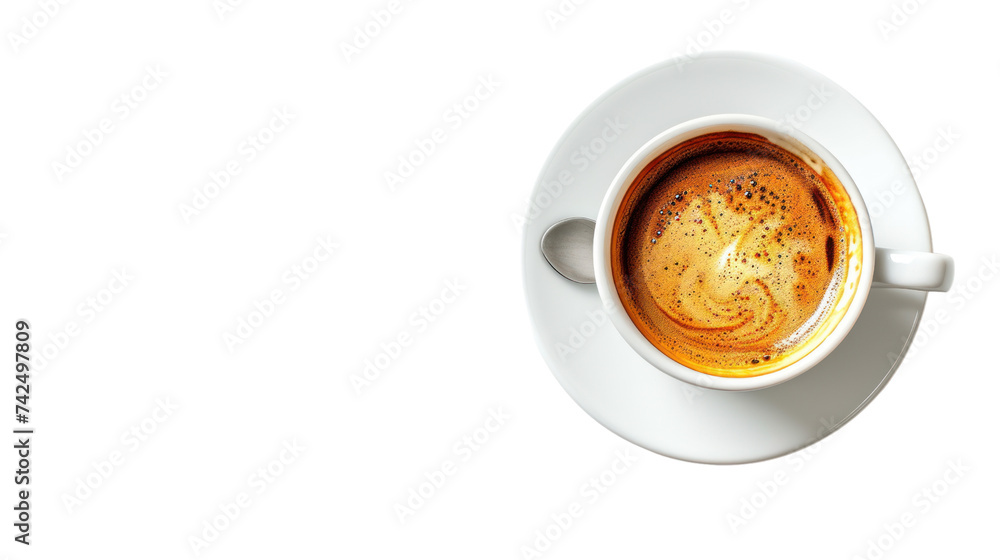 Wall mural cup of coffee isolated on transparent and white background.PNG image