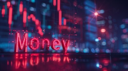 money text with graphic background