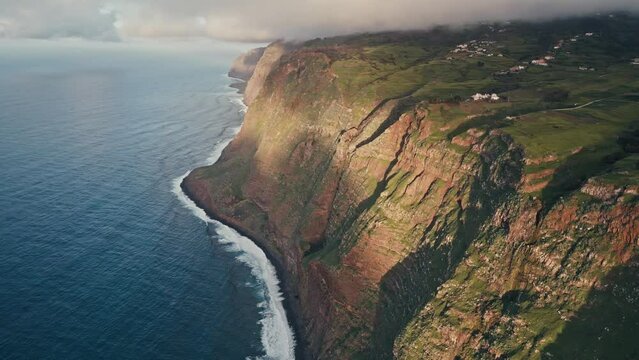 Drone Flight at the Cliffs near Cascada de Gargantua Funda with a pan 01