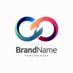infinity hand logo, hand infinity logo