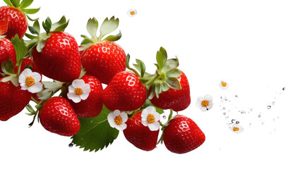 Fresh sweet strawberry berries isolated on transparent and white background.PNG image