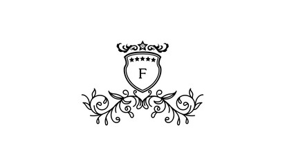 Luxury Crown Leaves Alphabetical Logo