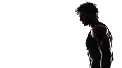 silhouette soccer player man standing isolated on transparent and white background.PNG image