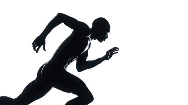 silhouette one caucasian man young sprinter running isolated on transparent and white background.PNG image	
 - Powered by Adobe
