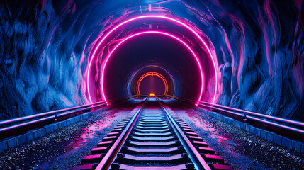 Modern transportation tunnel with a focus on speed and efficiency, highlighting the infrastructure...