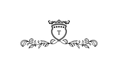 Luxury Crown Leaves Alphabetical Logo