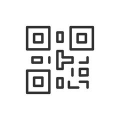 QR code, linear icon. Line with editable stroke