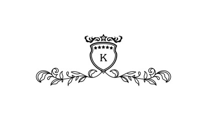 Luxury Crown Leaves Alphabetical Logo
