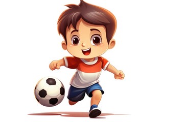 Cheerful Young Soccer Star in Action - Animated Sports Enthusiasm Generative AI