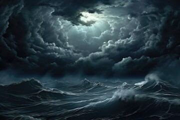 Tempestuous Seas Under Brooding Skies: A Display of Nature's Might Generative AI