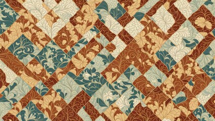 Seamless background pattern. Patchwork pattern. Vector image. Image of patterned fabric.