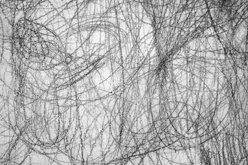 Abstract scribble, scrawl by pencil on the gray wall as texture or background - 742506846