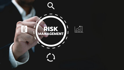 Risk management forecasting evaluation financial business concept on virtual screen,Technology,...