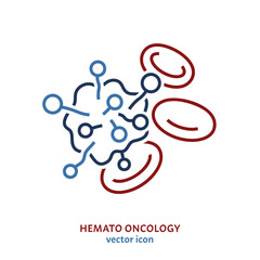Hemato oncology linear pictogram. Interdisciplinary medical specialty symbol. - 742509045