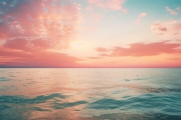 Naklejka premium Pastel Dawn: A Serene Oceanic Canvas Painted by Nature - Generative AI