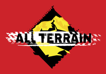 All terrain off road event. Off-Road hand drawn grunge lettering. - 742509666