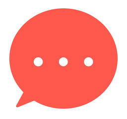 赤色｜シンプルな点々の吹き出し