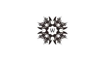Wolf Head Silhouette Alphabetical Logo