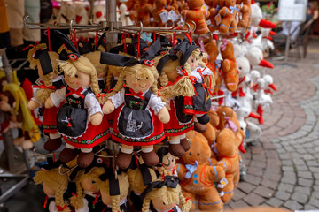 Beautiful family with children, boys, visiting Strasbourg during summer vacation