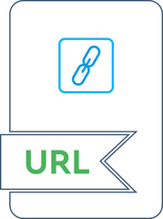 URL File format icon  Cinnabar outline fill