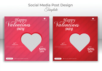 Vector valentine's day sale promotion social media banner post template design