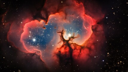 Obraz na płótnie Canvas View of trifid nebula in sagittarius constellation