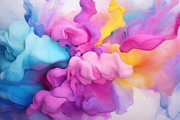 A dance of liquid joy unfolds, as the canvas erupts in a celebration of chromatic freedom,...