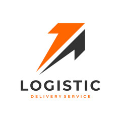 Logistic Logo, arrow design logo template, vector illustration