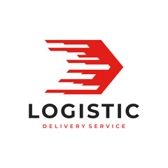 Logistic Logo, arrow design logo template, vector illustration