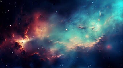 Abstract scientific background - galaxy and nebula in space. - obrazy, fototapety, plakaty
