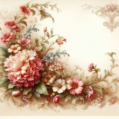 Vintage Romance: Ornate Floral Bouquet in Victorian Style