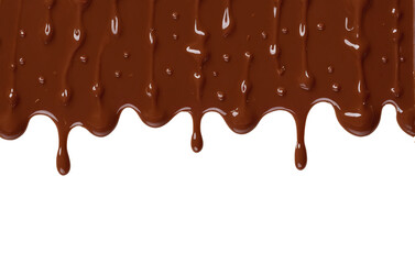 melted chocolate dripping isolated on white 