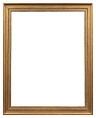 Narrow antique picture frame on a transparent background, in PNG format.