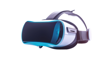 Virtual reality helmet isolated on transparent and white background.PNG image