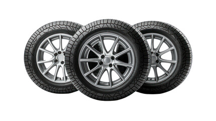Car wheels or tires isolated on transparent and white background.PNG image