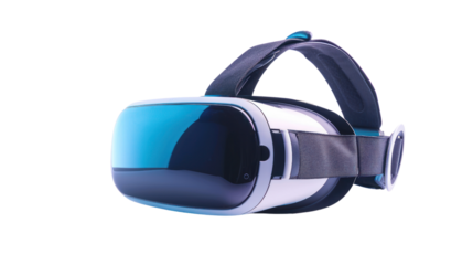 Virtual reality helmet isolated on transparent and white background.PNG image
