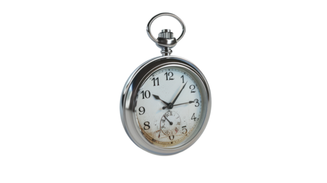 Stopwatch,old watch isolated on transparent and white background.PNG image