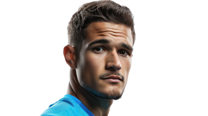 soccer player man isolated on transparent and white background.PNG image