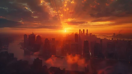 Fotobehang sunrise over new york © Christian