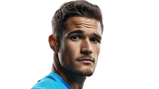 soccer player man isolated on transparent and white background.PNG image - Powered by Adobe