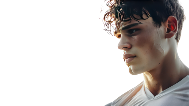 soccer player man isolated on transparent and white background.PNG image