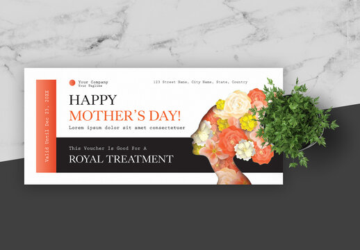 Black and Orange Mother Day Voucher